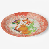 Assiettes En Carton renard et papillon (Angle)
