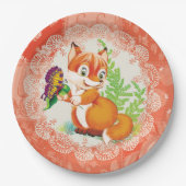 Assiettes En Carton renard et papillon (Devant)