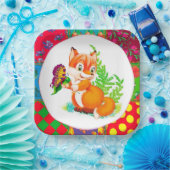 Assiettes En Carton renard et papillon (Fête)