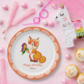 Assiettes En Carton renard et papillon (Fête)