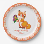 Assiettes En Carton renard et papillon (Devant)