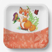 Assiettes En Carton renard et papillon (Recto)