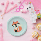 Assiettes En Carton Renard rouge Hipster (Fête)