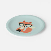 Assiettes En Carton Renard rouge Hipster (Angle)