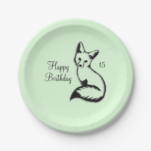 Assiettes En Carton Renard vert (Devant)