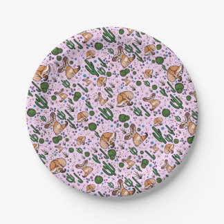 Assiettes En Carton Renards de fennec en rose