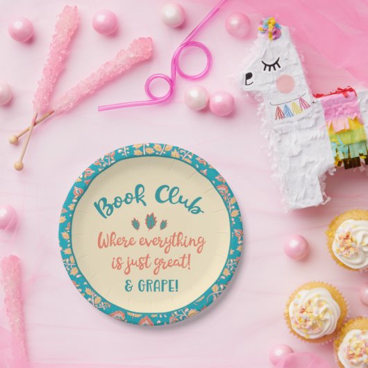 Assiettes En Carton Rencontre de groupe de club de lecture amusante (Fête)