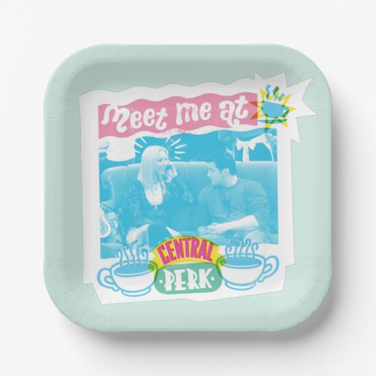 Assiettes En Carton Rencontrez-moi à Central Perk Neon Graphic (Recto)