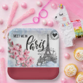 Assiettes En Carton Rencontrez-moi dans Paris Papier Plaque (Fête)
