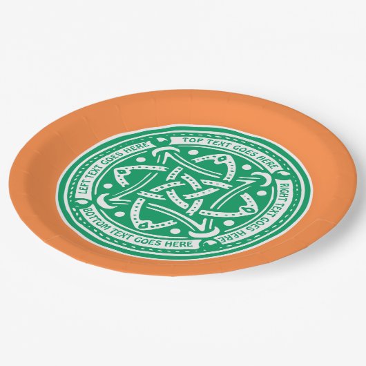 Assiettes En Carton Rendre irlandais ton propre Shamrock vert Celtic K (Angle)