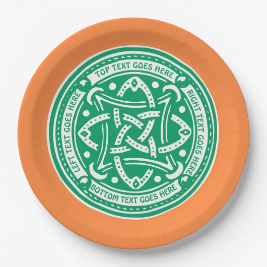 Assiettes En Carton Rendre irlandais ton propre Shamrock vert Celtic K (Devant)