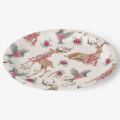 Assiettes En Carton Rennes adorables, oiseaux, fleurs (Angle)