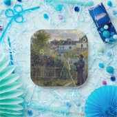 Assiettes En Carton Renoir - Claude Monet Peinture dans son jardin (Fête)