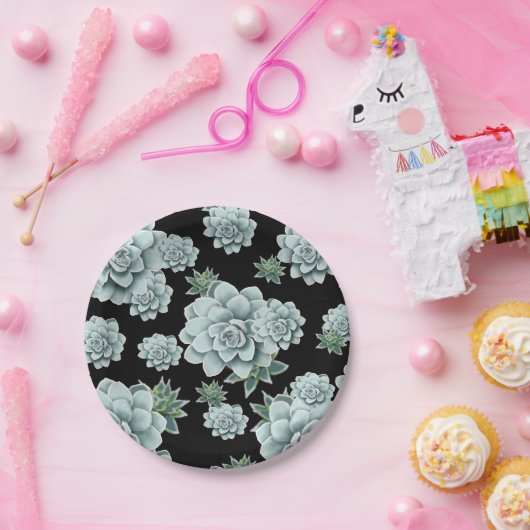 Assiettes En Carton Répétez l'impression sur le maillot noir (Fête)