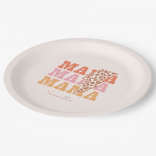 Assiettes En Carton Répétition Rustique "Mama" (Angle)