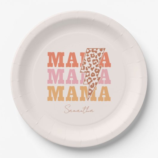 Assiettes En Carton Répétition Rustique "Mama" (Devant)