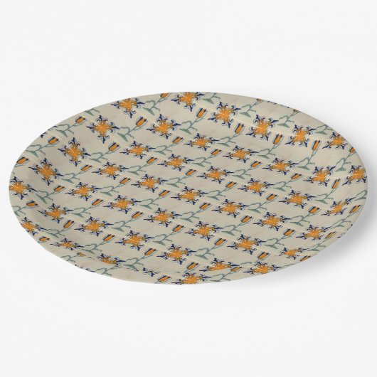 Assiettes En Carton Repro Tulipe jaune traditionnelle Delft Tile (Angle)