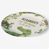 Assiettes En Carton Reptile de marais 1er fête d'anniversaire (Angle)