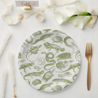 Assiettes En Carton Reptiles et Amphibiens Animaux Motif Goblincore