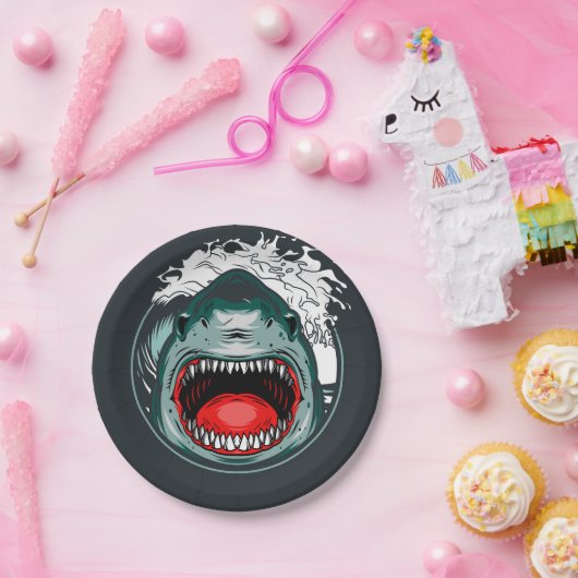 Assiettes En Carton Requin (Fête)