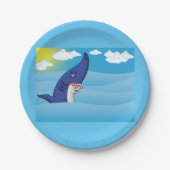Assiettes En Carton Requin Dans L'Océan (Devant)