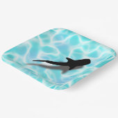 Assiettes En Carton Requin de baleine avec plage tropicale ombragée (Angulaire)