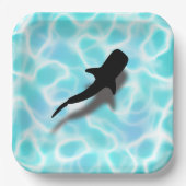 Assiettes En Carton Requin de baleine avec plage tropicale ombragée (Recto)