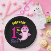 Assiettes En Carton Requin mignon 1er anniversaire  (Fête)