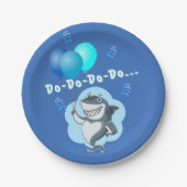Assiettes En Carton Requin mignon | Ballons Bleus Anniversaire (Devant)