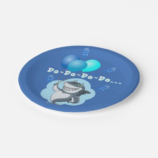 Assiettes En Carton Requin mignon | Ballons Bleus Anniversaire (Angle)