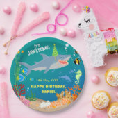 Assiettes En Carton Requin souriant sous la mer garçon fête d'annivers (Fête)