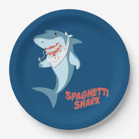 Assiettes En Carton Requin spaghetti (Devant)