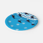 Assiettes En Carton Requins bleu océan sous-marin (Angle)