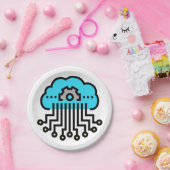 Assiettes En Carton Réseau neuronal (Fête)