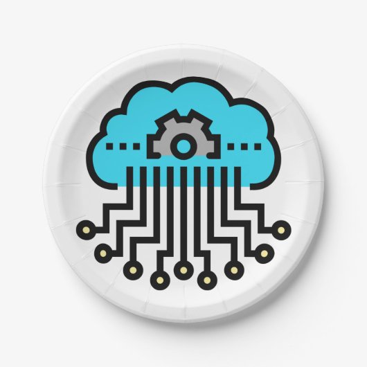 Assiettes En Carton Réseau neuronal (Devant)