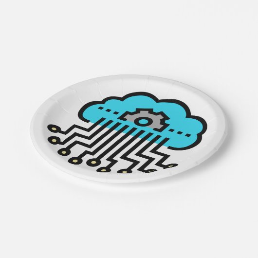 Assiettes En Carton Réseau neuronal (Angle)