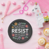 Assiettes En Carton Résistez à une protestation botanique subtile cont (Fête)