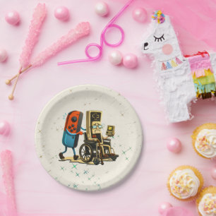 Assiettes En Carton Respectez Vos Aînés Contrôle de jeu Rétro Drôle