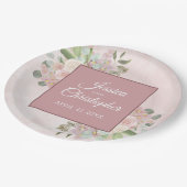 Assiettes En Carton Ressort Floral Dusty Rose Boho Mariage d'aquarelle (Angle)