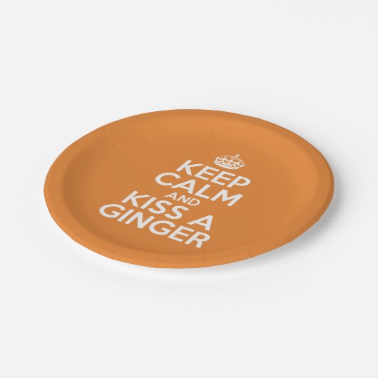 Assiettes En Carton Reste calme et embrasse un gingembre (Angle)