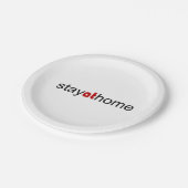 Assiettes En Carton Restez à la maison (Angle)