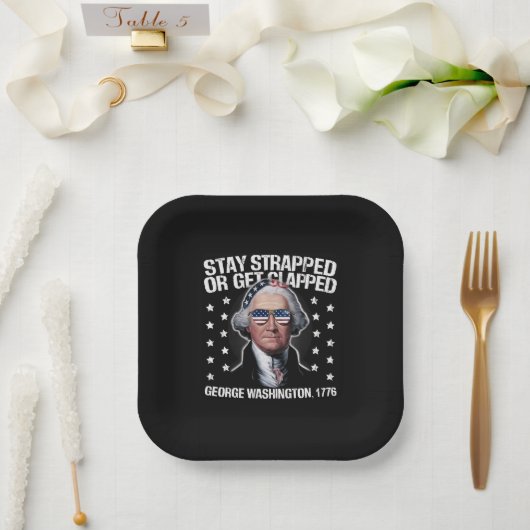 Assiettes En Carton Restez bloqués ou soyez bloqués George Washington (Mariage)