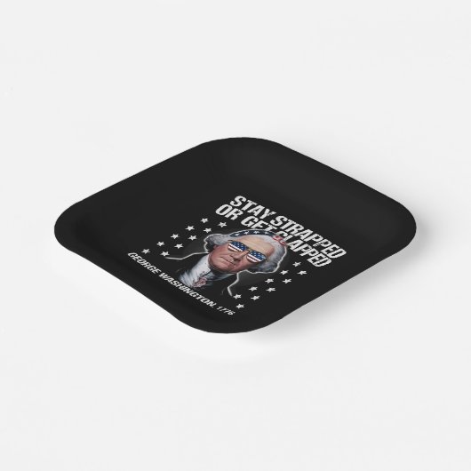 Assiettes En Carton Restez bloqués ou soyez bloqués George Washington (Angulaire)