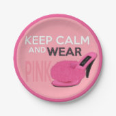 Assiettes En Carton Restez Calme, Portez Rose (Devant)