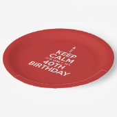 Assiettes En Carton Restez calme seulement 40e Plaques papier d'annive (Angle)