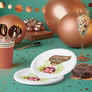 Assiettes En Carton Restez chez vous, lisez plus de livres Amateur de