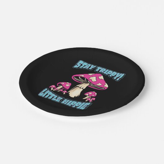 Assiettes En Carton Restez Trippy ! Petite hippie (Angle)