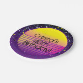 Assiettes En Carton Retour rétroactif à la fête du Soleil jaune violet (Angle)