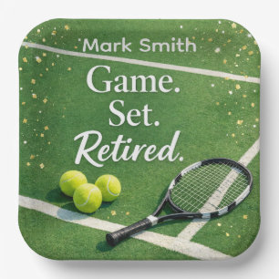 Assiettes En Carton Retraite de tennis avec raquette de tennis et ball
