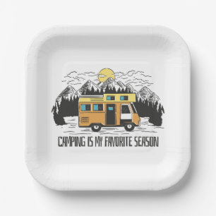 Assiettes En Carton Retraite en camping-car en montagne